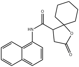 N-(1-naphthyl)-2-oxo-1-oxaspiro[4.5]decane-4-carboxamide Struktur