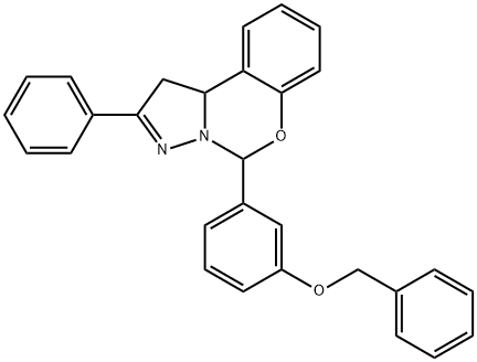 5-[3-(benzyloxy)phenyl]-2-phenyl-1,10b-dihydropyrazolo[1,5-c][1,3]benzoxazine Struktur