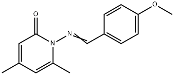 1-[(4-methoxybenzylidene)amino]-4,6-dimethyl-2(1H)-pyridinone Struktur