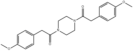 1,4-bis[(4-methoxyphenyl)acetyl]piperazine Struktur