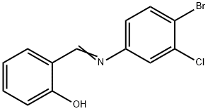 2-{[(4-bromo-3-chlorophenyl)imino]methyl}phenol Struktur