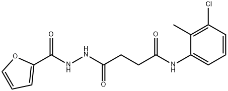 N-(3-chloro-2-methylphenyl)-4-[2-(2-furoyl)hydrazino]-4-oxobutanamide Struktur