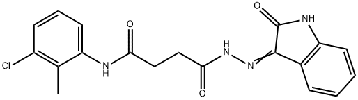 N-(3-chloro-2-methylphenyl)-4-oxo-4-[2-(2-oxo-1,2-dihydro-3H-indol-3-ylidene)hydrazino]butanamide Struktur