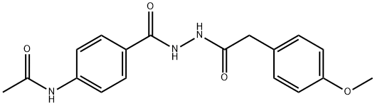 N-[4-({2-[(4-methoxyphenyl)acetyl]hydrazino}carbonyl)phenyl]acetamide Struktur