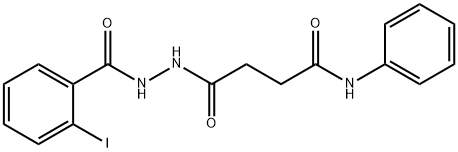 4-[2-(2-iodobenzoyl)hydrazino]-4-oxo-N-phenylbutanamide Struktur