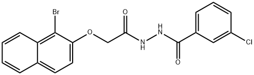 N'-{[(1-bromo-2-naphthyl)oxy]acetyl}-3-chlorobenzohydrazide Struktur