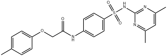 N-(4-{[(4,6-dimethyl-2-pyrimidinyl)amino]sulfonyl}phenyl)-2-(4-methylphenoxy)acetamide Struktur