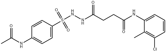 4-(2-{[4-(acetylamino)phenyl]sulfonyl}hydrazino)-N-(3-chloro-2-methylphenyl)-4-oxobutanamide Struktur