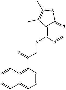 2-[(5,6-dimethylthieno[2,3-d]pyrimidin-4-yl)sulfanyl]-1-(1-naphthyl)ethanone Struktur