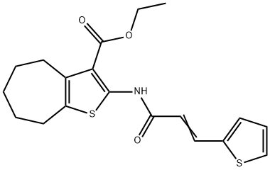 ethyl 2-{[3-(2-thienyl)acryloyl]amino}-5,6,7,8-tetrahydro-4H-cyclohepta[b]thiophene-3-carboxylate Struktur