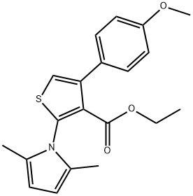 ethyl 2-(2,5-dimethyl-1H-pyrrol-1-yl)-4-(4-methoxyphenyl)-3-thiophenecarboxylate Struktur