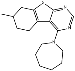 4-(1-azepanyl)-7-methyl-5,6,7,8-tetrahydro[1]benzothieno[2,3-d]pyrimidine Struktur