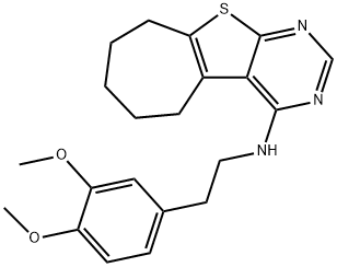 N-[2-(3,4-dimethoxyphenyl)ethyl]-N-(6,7,8,9-tetrahydro-5H-cyclohepta[4,5]thieno[2,3-d]pyrimidin-4-yl)amine Struktur