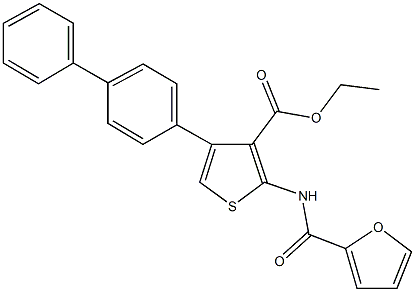 ethyl 4-[1,1'-biphenyl]-4-yl-2-(2-furoylamino)-3-thiophenecarboxylate Struktur