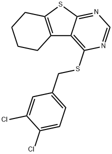 3,4-dichlorobenzyl 5,6,7,8-tetrahydro[1]benzothieno[2,3-d]pyrimidin-4-yl sulfide Struktur