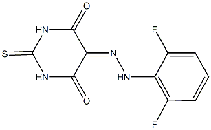 2-thioxodihydro-4,5,6(1H)-pyrimidinetrione 5-[(2,6-difluorophenyl)hydrazone] Struktur