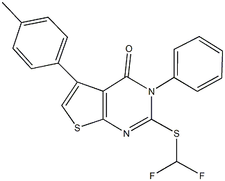 2-[(difluoromethyl)sulfanyl]-5-(4-methylphenyl)-3-phenylthieno[2,3-d]pyrimidin-4(3H)-one Struktur