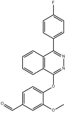 4-{[4-(4-fluorophenyl)-1-phthalazinyl]oxy}-3-methoxybenzaldehyde Struktur