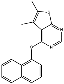 5,6-dimethyl-4-(1-naphthyloxy)thieno[2,3-d]pyrimidine Struktur