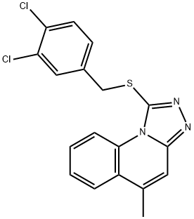 1-[(3,4-dichlorobenzyl)sulfanyl]-5-methyl[1,2,4]triazolo[4,3-a]quinoline Struktur