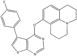 8-{[5-(4-fluorophenyl)thieno[2,3-d]pyrimidin-4-yl]oxy}-2,3,6,7-tetrahydro-1H,5H-pyrido[3,2,1-ij]quinoline Struktur