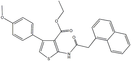 ethyl 4-(4-methoxyphenyl)-2-[(1-naphthylacetyl)amino]-3-thiophenecarboxylate Struktur