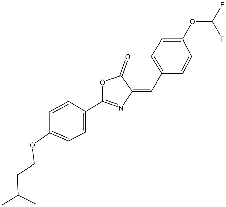 4-[4-(difluoromethoxy)benzylidene]-2-[4-(isopentyloxy)phenyl]-1,3-oxazol-5(4H)-one Struktur