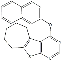 4-(2-naphthyloxy)-6,7,8,9-tetrahydro-5H-cyclohepta[4,5]thieno[2,3-d]pyrimidine Struktur