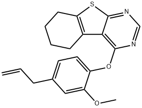 4-(4-allyl-2-methoxyphenoxy)-5,6,7,8-tetrahydro[1]benzothieno[2,3-d]pyrimidine Struktur