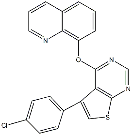 5-(4-chlorophenyl)thieno[2,3-d]pyrimidin-4-yl quinolin-8-yl ether Struktur