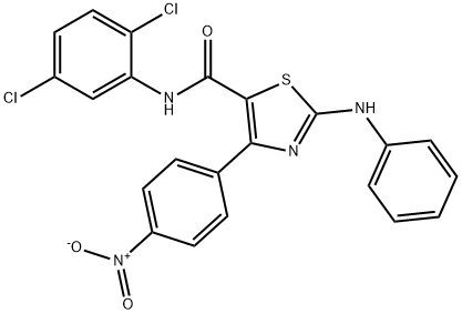 2-anilino-N-(2,5-dichlorophenyl)-4-{4-nitrophenyl}-1,3-thiazole-5-carboxamide Struktur