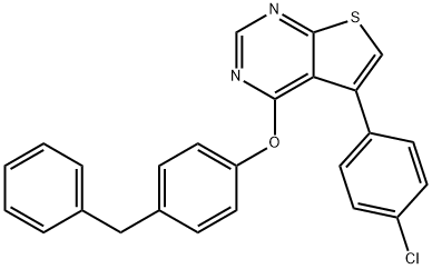 4-(4-benzylphenoxy)-5-(4-chlorophenyl)thieno[2,3-d]pyrimidine Struktur