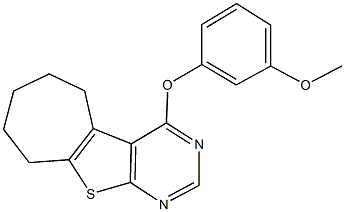 4-(3-methoxyphenoxy)-6,7,8,9-tetrahydro-5H-cyclohepta[4,5]thieno[2,3-d]pyrimidine Struktur