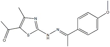 1-(4-methoxyphenyl)ethanone (5-acetyl-4-methyl-1,3-thiazol-2-yl)hydrazone Struktur