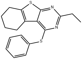 2-ethyl-4-(phenylsulfanyl)-5,6,7,8-tetrahydro[1]benzothieno[2,3-d]pyrimidine Struktur