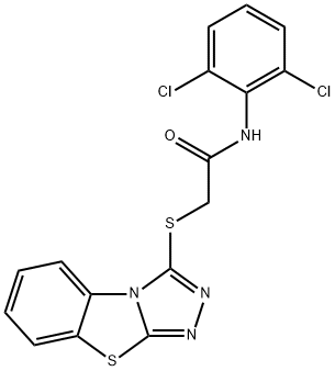 N-(2,6-dichlorophenyl)-2-([1,2,4]triazolo[3,4-b][1,3]benzothiazol-3-ylsulfanyl)acetamide Struktur