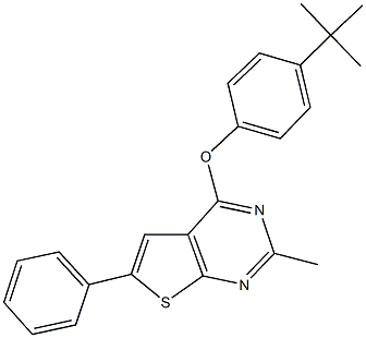 4-(4-tert-butylphenoxy)-2-methyl-6-phenylthieno[2,3-d]pyrimidine Struktur