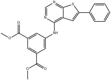 dimethyl 5-[(6-phenylthieno[2,3-d]pyrimidin-4-yl)amino]isophthalate Struktur