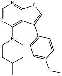 5-(4-methoxyphenyl)-4-(4-methylpiperidin-1-yl)thieno[2,3-d]pyrimidine Struktur