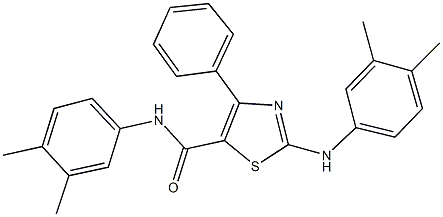 2-(3,4-dimethylanilino)-N-(3,4-dimethylphenyl)-4-phenyl-1,3-thiazole-5-carboxamide Struktur