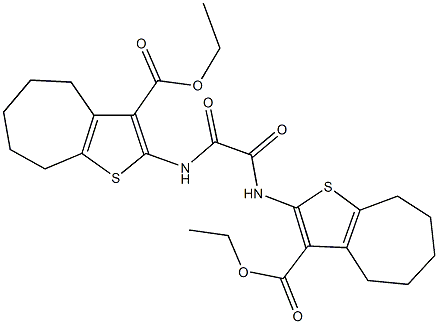 ethyl 2-{[{[3-(ethoxycarbonyl)-5,6,7,8-tetrahydro-4H-cyclohepta[b]thien-2-yl]amino}(oxo)acetyl]amino}-5,6,7,8-tetrahydro-4H-cyclohepta[b]thiophene-3-carboxylate Struktur