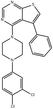 4-[4-(3,4-dichlorophenyl)piperazin-1-yl]-5-phenylthieno[2,3-d]pyrimidine Struktur