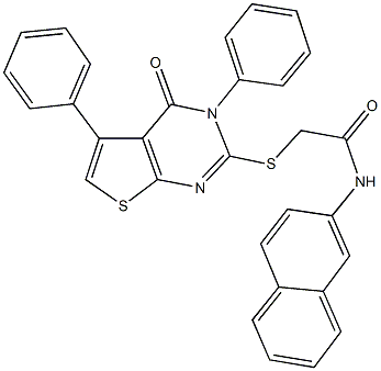 N-(2-naphthyl)-2-[(4-oxo-3,5-diphenyl-3,4-dihydrothieno[2,3-d]pyrimidin-2-yl)sulfanyl]acetamide Struktur