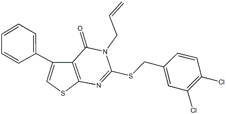 3-allyl-2-[(3,4-dichlorobenzyl)sulfanyl]-5-phenylthieno[2,3-d]pyrimidin-4(3H)-one Struktur