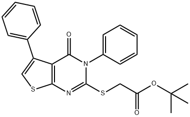 tert-butyl [(4-oxo-3,5-diphenyl-3,4-dihydrothieno[2,3-d]pyrimidin-2-yl)sulfanyl]acetate Struktur