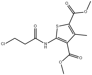 dimethyl 5-[(3-chloropropanoyl)amino]-3-methyl-2,4-thiophenedicarboxylate Struktur