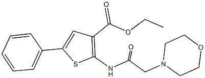 ethyl 2-[(4-morpholinylacetyl)amino]-5-phenyl-3-thiophenecarboxylate Struktur