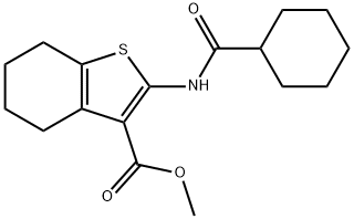 methyl 2-[(cyclohexylcarbonyl)amino]-4,5,6,7-tetrahydro-1-benzothiophene-3-carboxylate Struktur