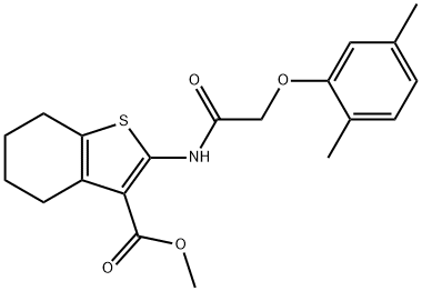 methyl 2-{[(2,5-dimethylphenoxy)acetyl]amino}-4,5,6,7-tetrahydro-1-benzothiophene-3-carboxylate Struktur