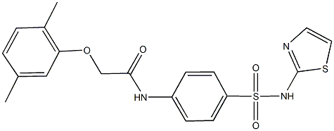 2-(2,5-dimethylphenoxy)-N-{4-[(1,3-thiazol-2-ylamino)sulfonyl]phenyl}acetamide Struktur